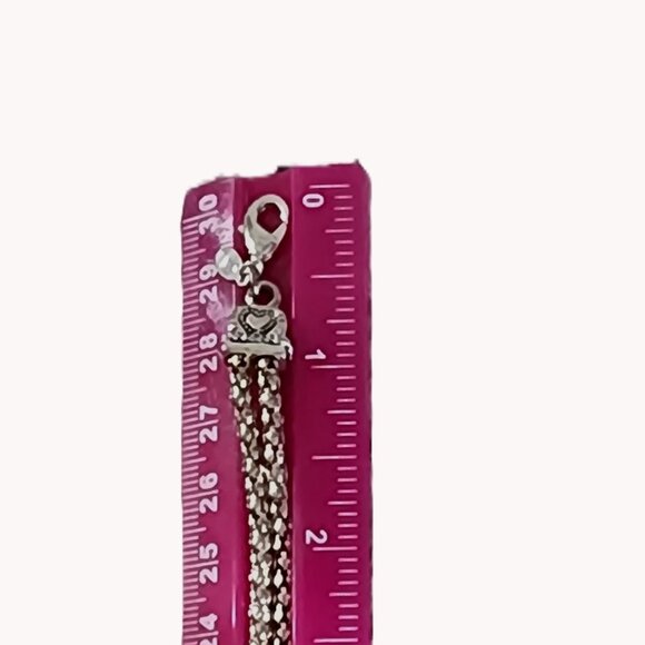 Premier Designs Double Strand Silver Charm Bracelet Pre-owned Excellnt Condition - Picture 8 of 9